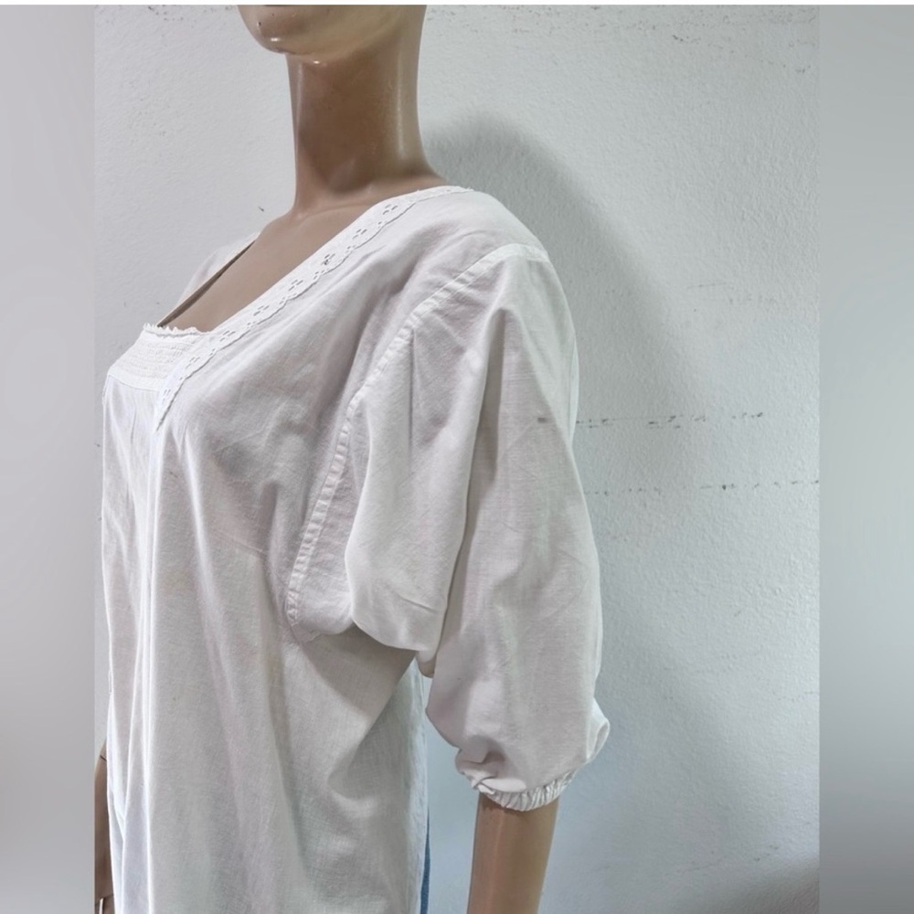 DIA QUEEN Vintage camisole white embroidered open back Tunic Top - Picture 3 of 16
